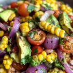 Charred Corn Avocado Salad with Roasted Red Onions