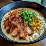 Fiery Chicken Ramen with Creamy Garlic Sauce