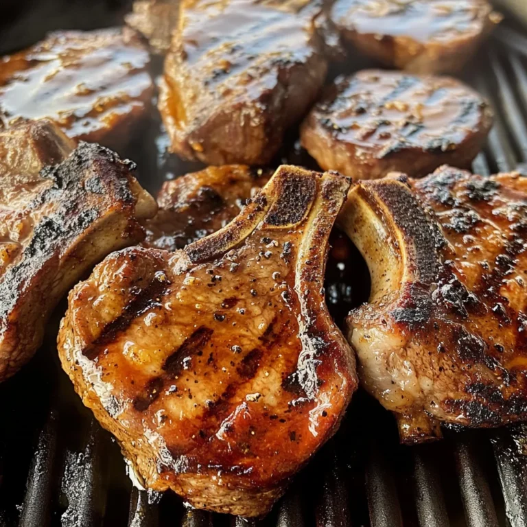 Juicy Grilled beef Chops with Spicy Peach Glaze