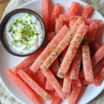 Watermelon Fries with Coconut Lime Dip | Healthy Summer Snack!