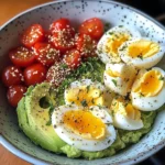 Avocado & Soft-Boiled Egg Bowl with Cherry Tomatoes & Sesame