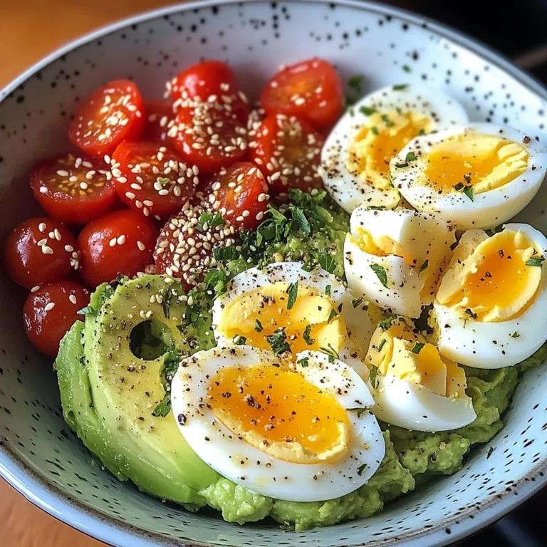 Avocado & Soft-Boiled Egg Bowl with Cherry Tomatoes & Sesame