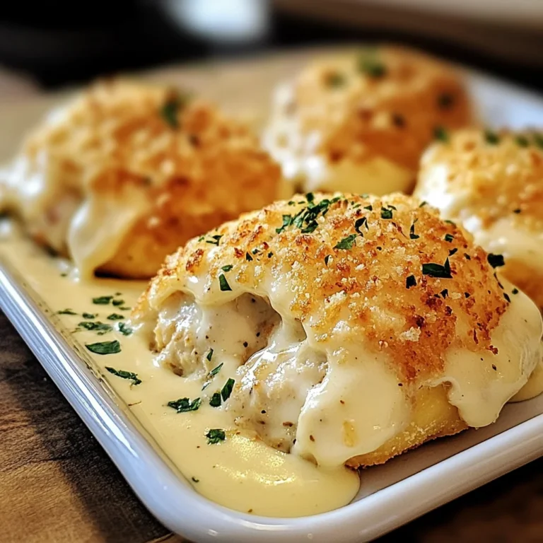 Chicken Pillows with Creamy Parmesan Sauce