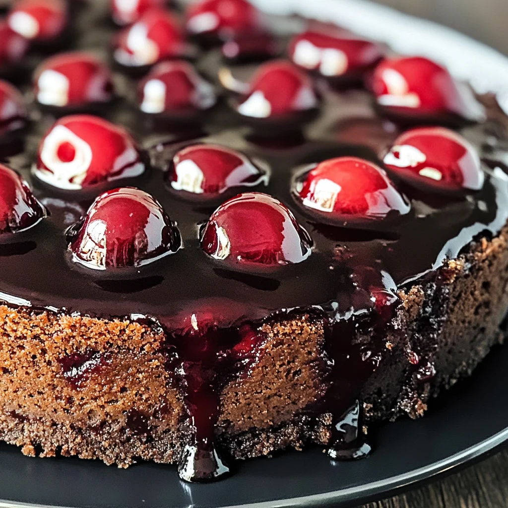 Chocolate Cherry Upside Down Cake