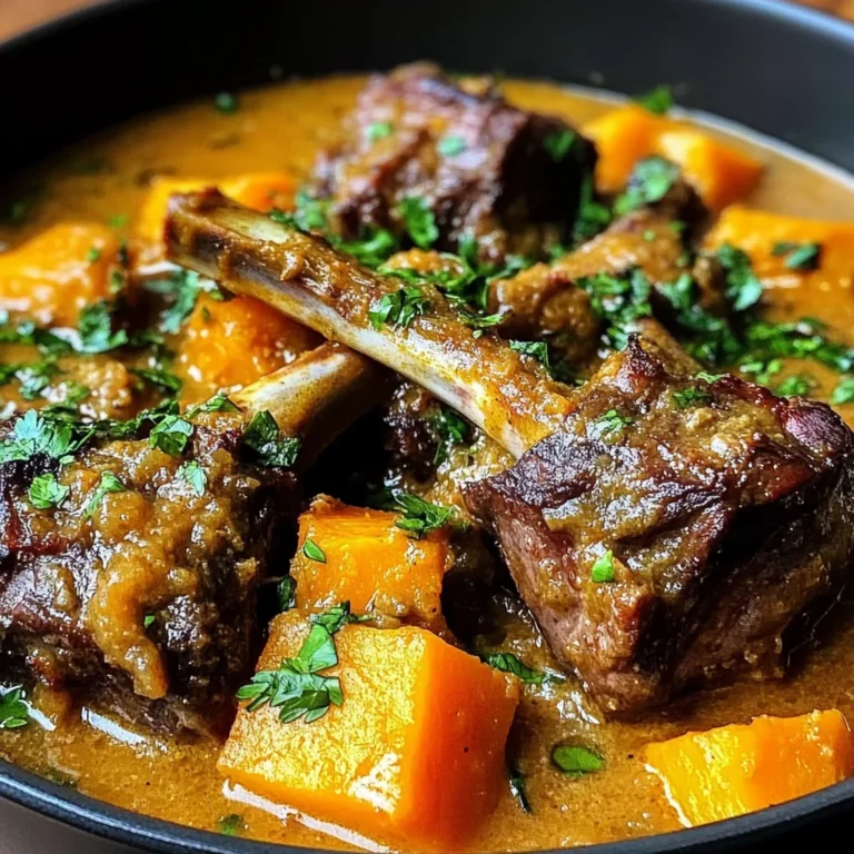 Coconut Cream Lamb Shanks with Sweet Potatoes & Coriander
