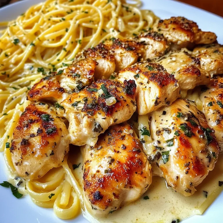 Creamy Garlic Chicken Linguine