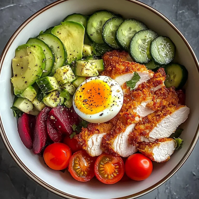 Crispy Chicken & Veggie Power Bowl with Avocado & Egg