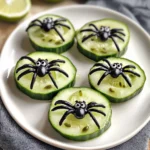 Keto Spider Cucumber Appetizer Bites