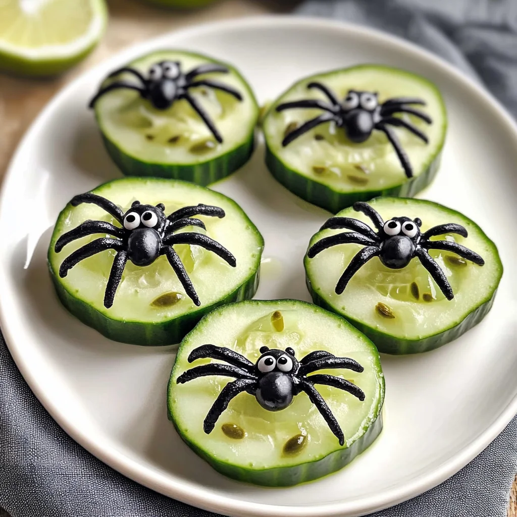 Keto Spider Cucumber Appetizer Bites
