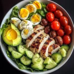 Mediterranean Chicken & Egg Salad Bowl with Avocado & Feta