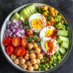 Rainbow Protein Bowl with Eggs & Chickpeas