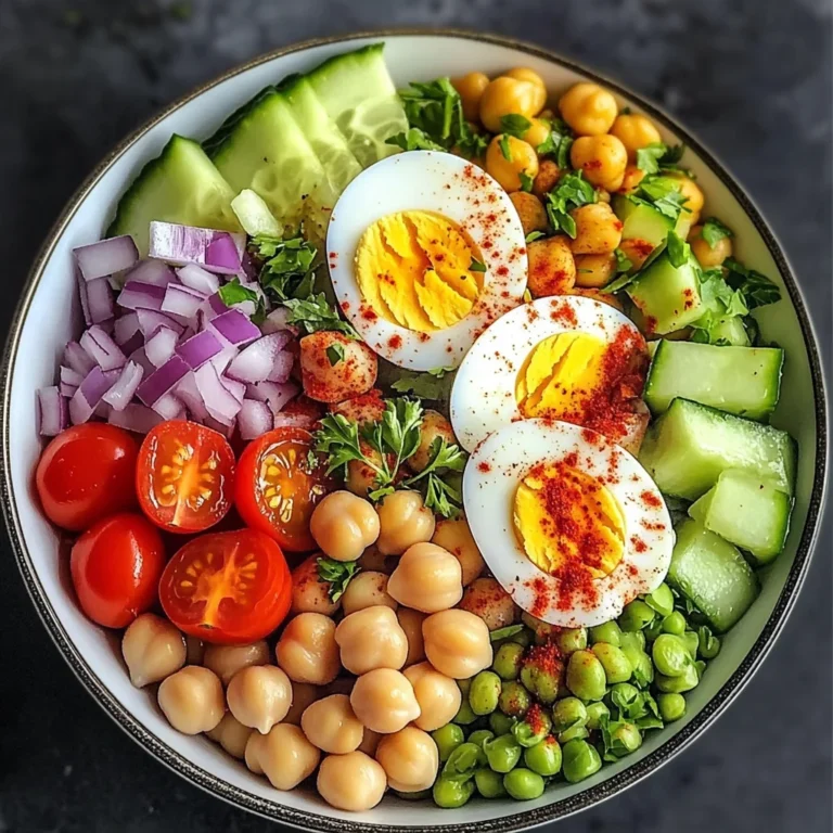 Rainbow Protein Bowl with Eggs & Chickpeas