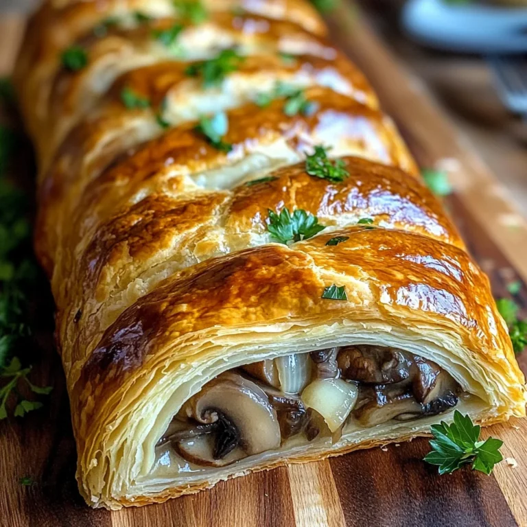 Savory Mushroom & Gruyère Puff Pastry Braid