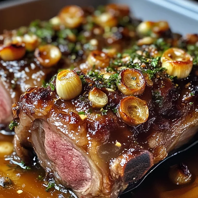 Slow-Roasted Lamb Shoulder with Garlic-Honey Mustard Glaze