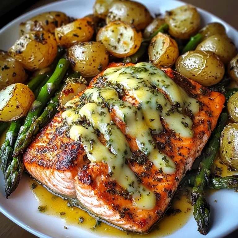 Spiced Salmon with Cheesy Asparagus & Garlic Herb Potatoes