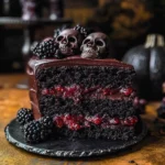 Spooky Black Velvet Halloween Cake