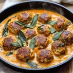 Turkey Meatballs in Pumpkin Sage Sauce