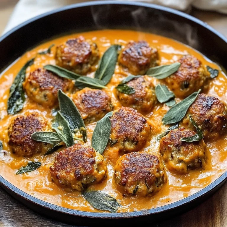 Turkey Meatballs in Pumpkin Sage Sauce