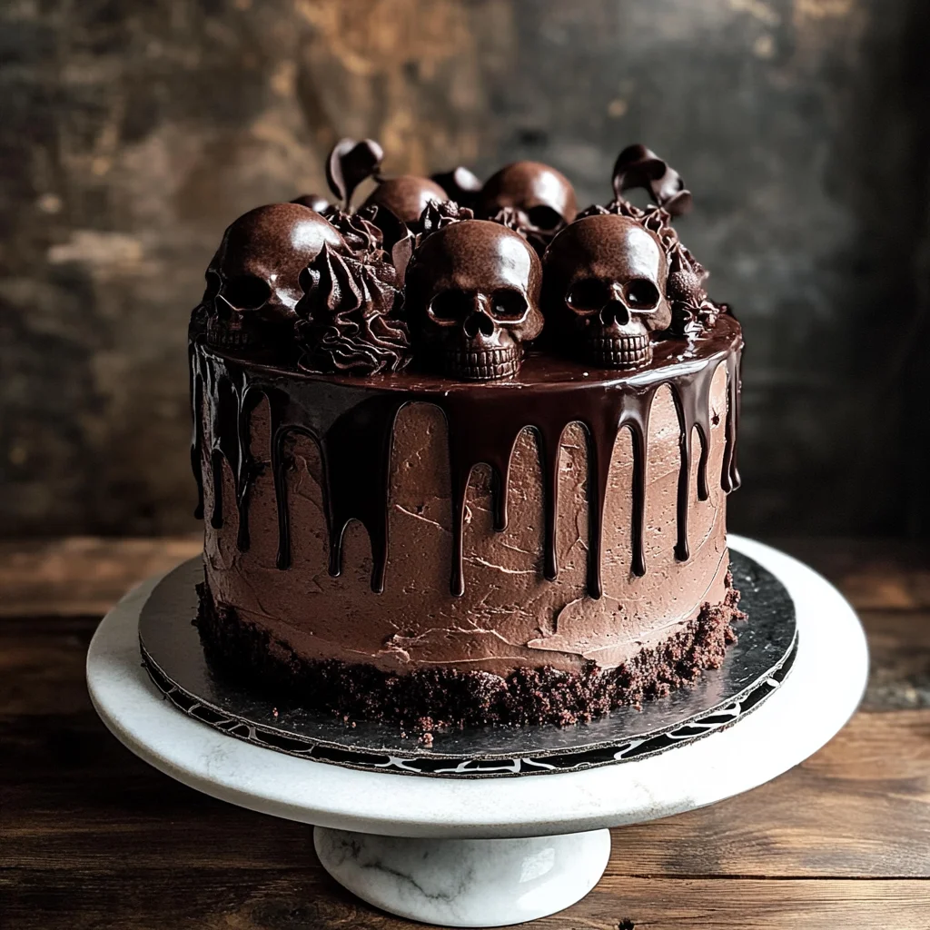 Vegan Chocolate Layer Skull Cake