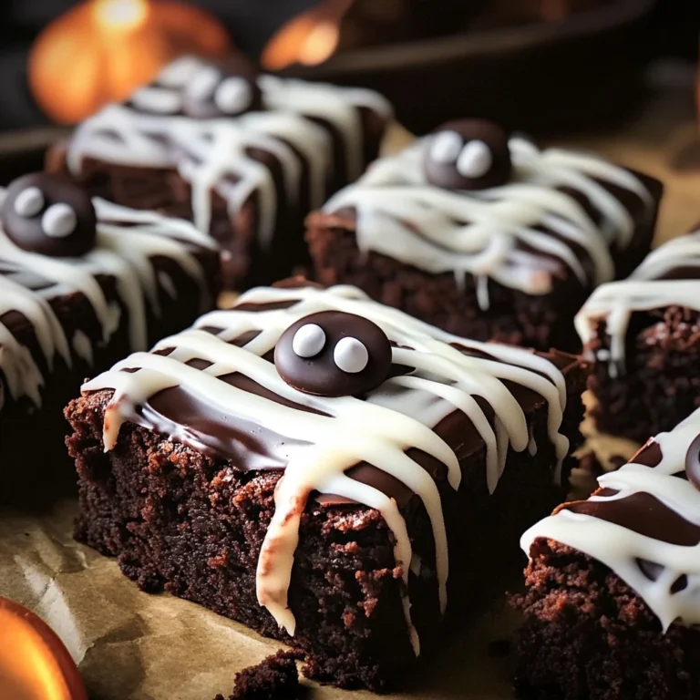 spooky mummy brownies
