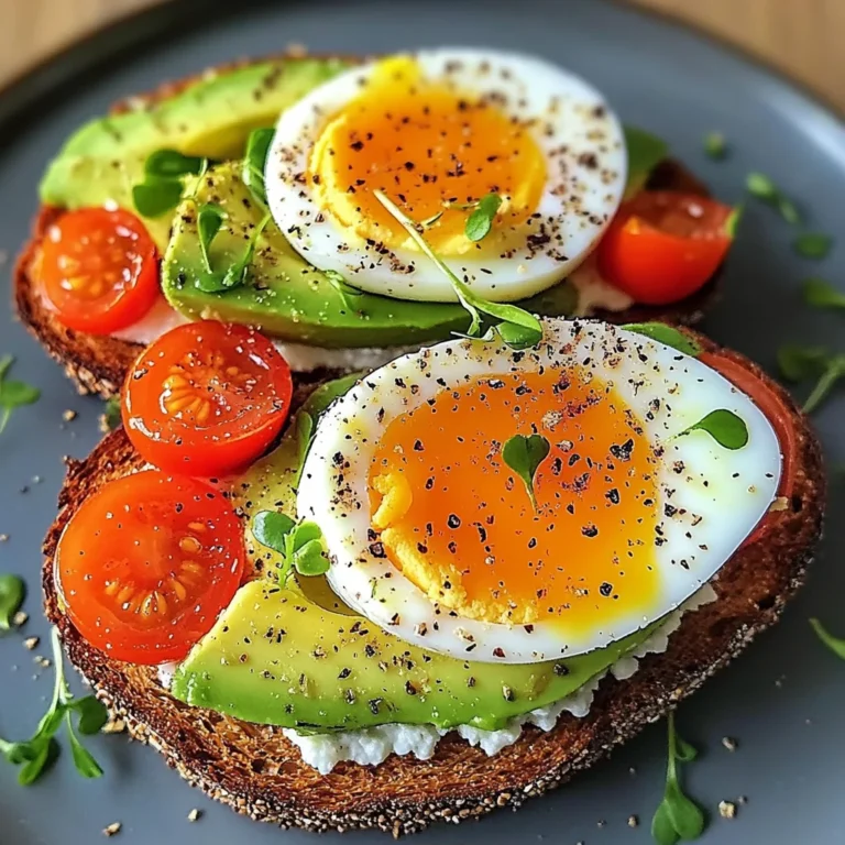 Avocado Tomato Cottage Toasts with Jammy Eggs