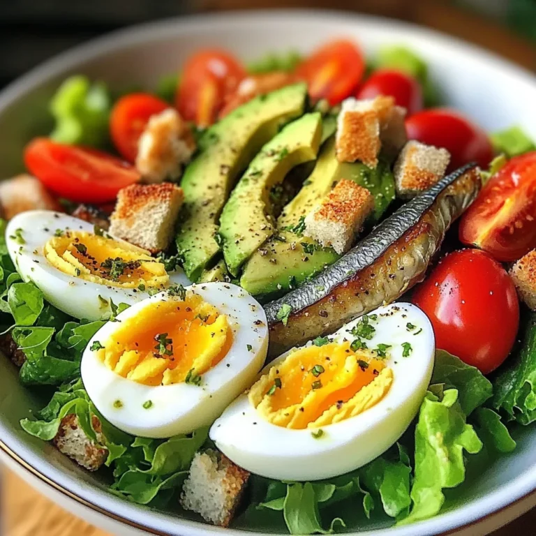 Avocado & Sardine Power Salad with Eggs