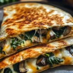 Baked Spinach Mushroom Quesadillas