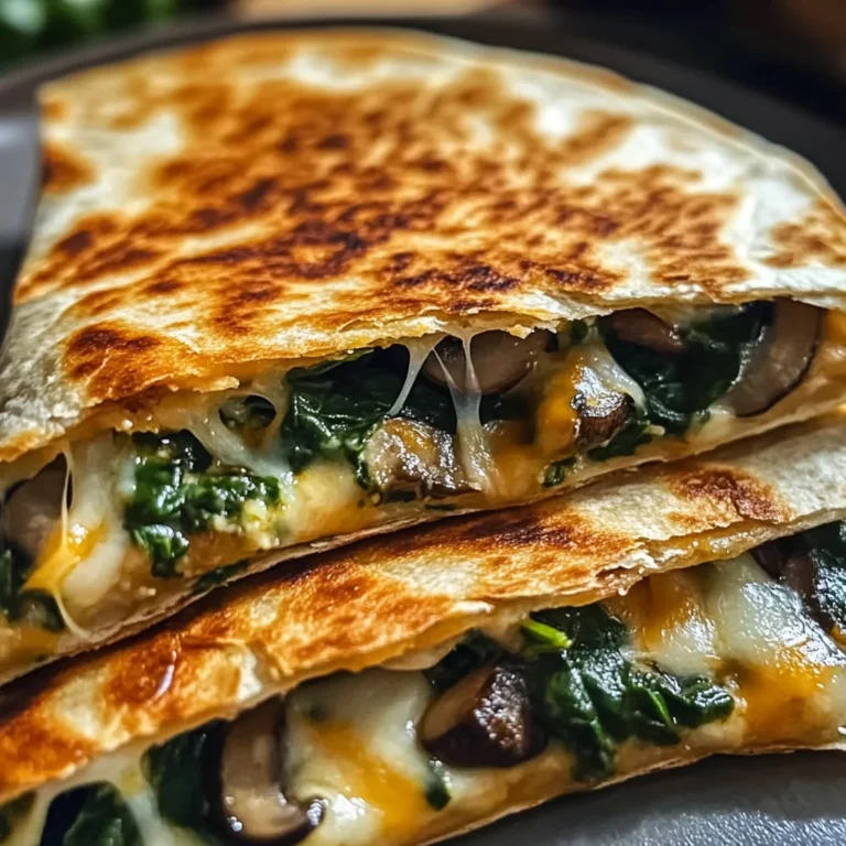 Baked Spinach Mushroom Quesadillas
