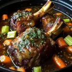 Braised Lamb Shanks with Aromatic Herb Gravy and Root Vegetables
