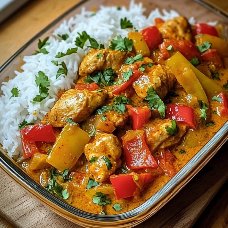 Chicken Curry with Bell Peppers & Fluffy Rice