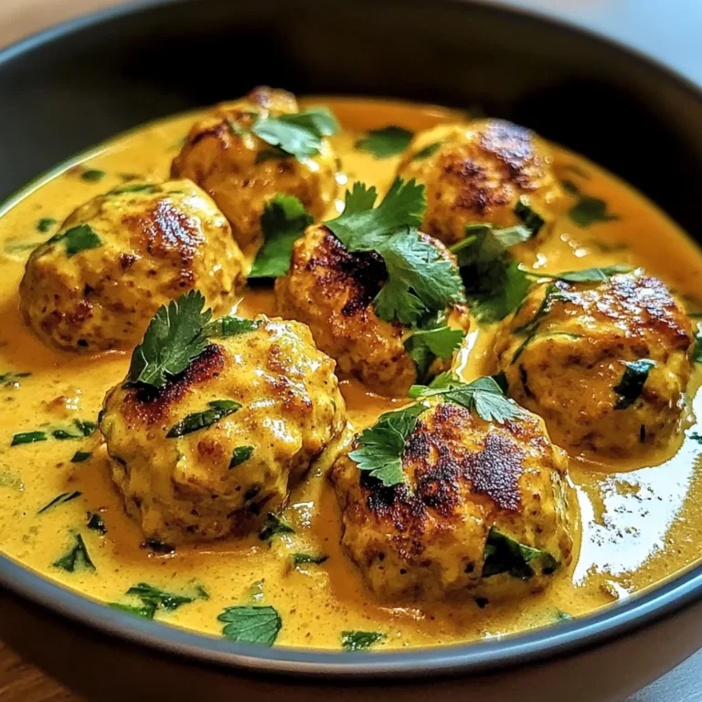 Chicken Meatballs in Coconut Curry Sauce
