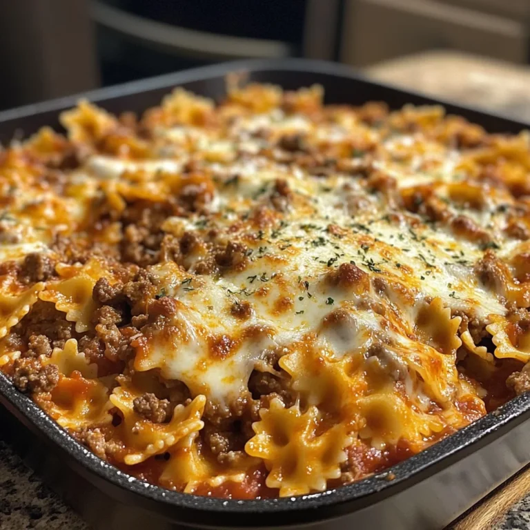 Creamy Baked Velveeta Bowtie Pasta with Italian Beef Marinara