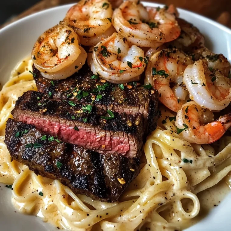Creamy Cajun Steak and Shrimp Alfredo