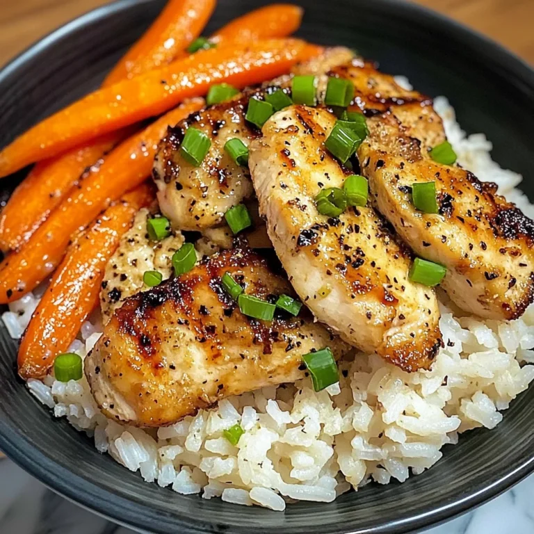 Garlic Butter Chicken Bowl with Roasted Carrots & Rice