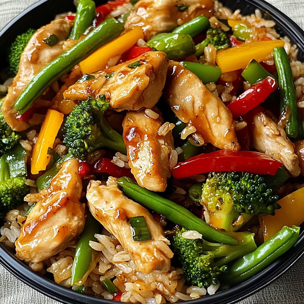 Healthy Chicken and Veggie Stir-Fry with Mixed Rice
