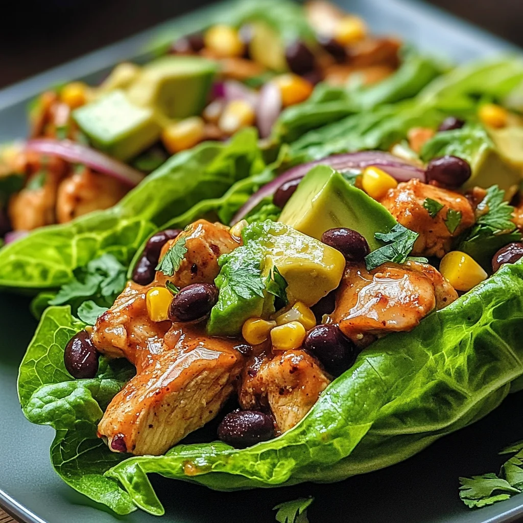Honey Lime Chicken & Avocado Lettuce Cups