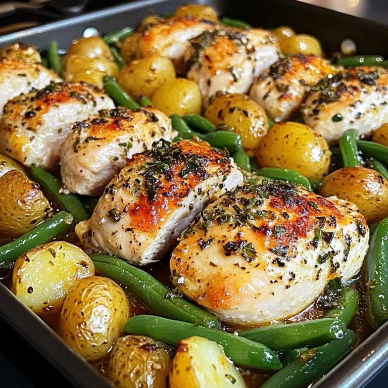 One-Pan Garlic Herb Chicken with Potatoes & Green Beans