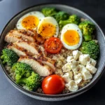 Protein-Packed Quinoa Bowl with Chicken, Eggs & Feta