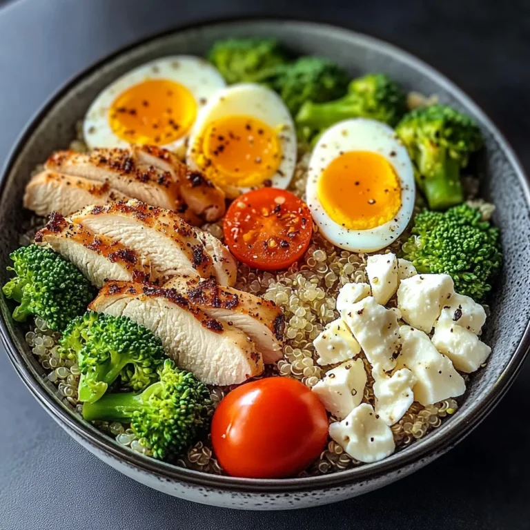 Protein-Packed Quinoa Bowl with Chicken, Eggs & Feta