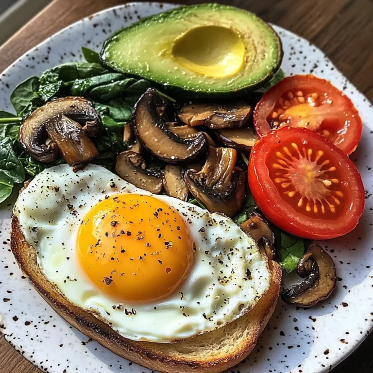Savory Breakfast Plate with Mushrooms & Avocado
