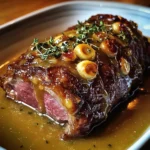 Slow-Roasted Lamb Shoulder with Garlic-Honey Mustard Glaze