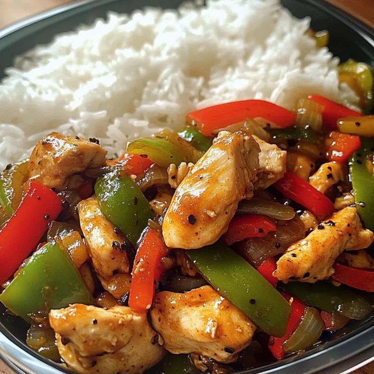Spicy Garlic Pepper Chicken Stir-Fry with Steamed Rice