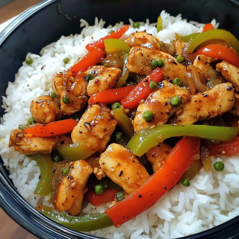 Spicy Pepper Chicken Stir-Fry with Rice