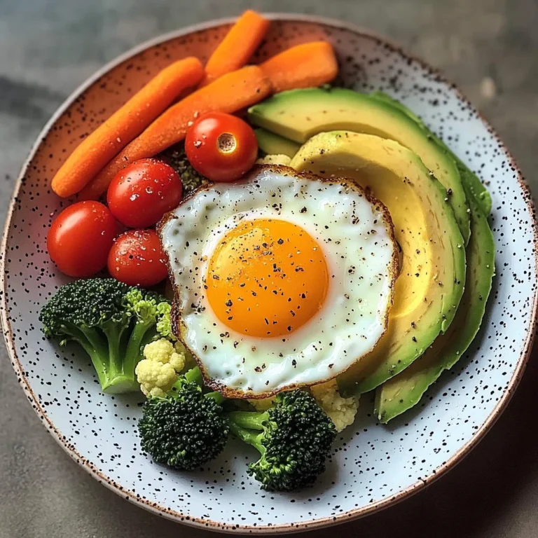 Sunny-Side Egg with Avocado, Tomatoes & Steamed Veggies