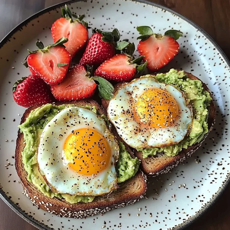 Sunny Avocado Egg Toast with Sweet Strawberries