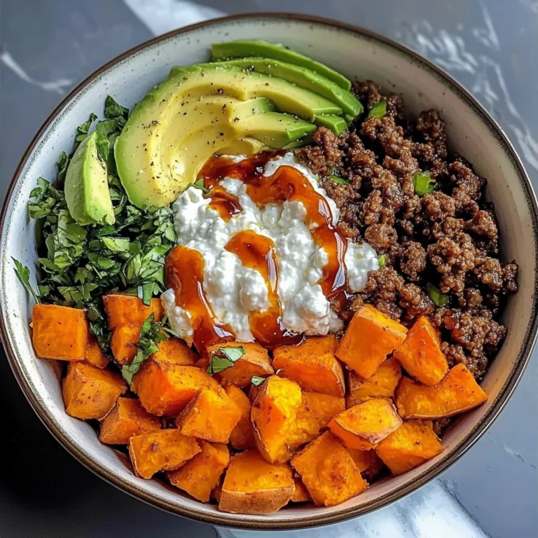 Sweet Potato & Ground Beef Protein Bowl with Cottage Cheese