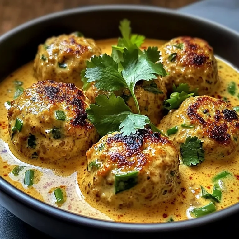 Thai Chicken Meatballs in Coconut Curry Sauce